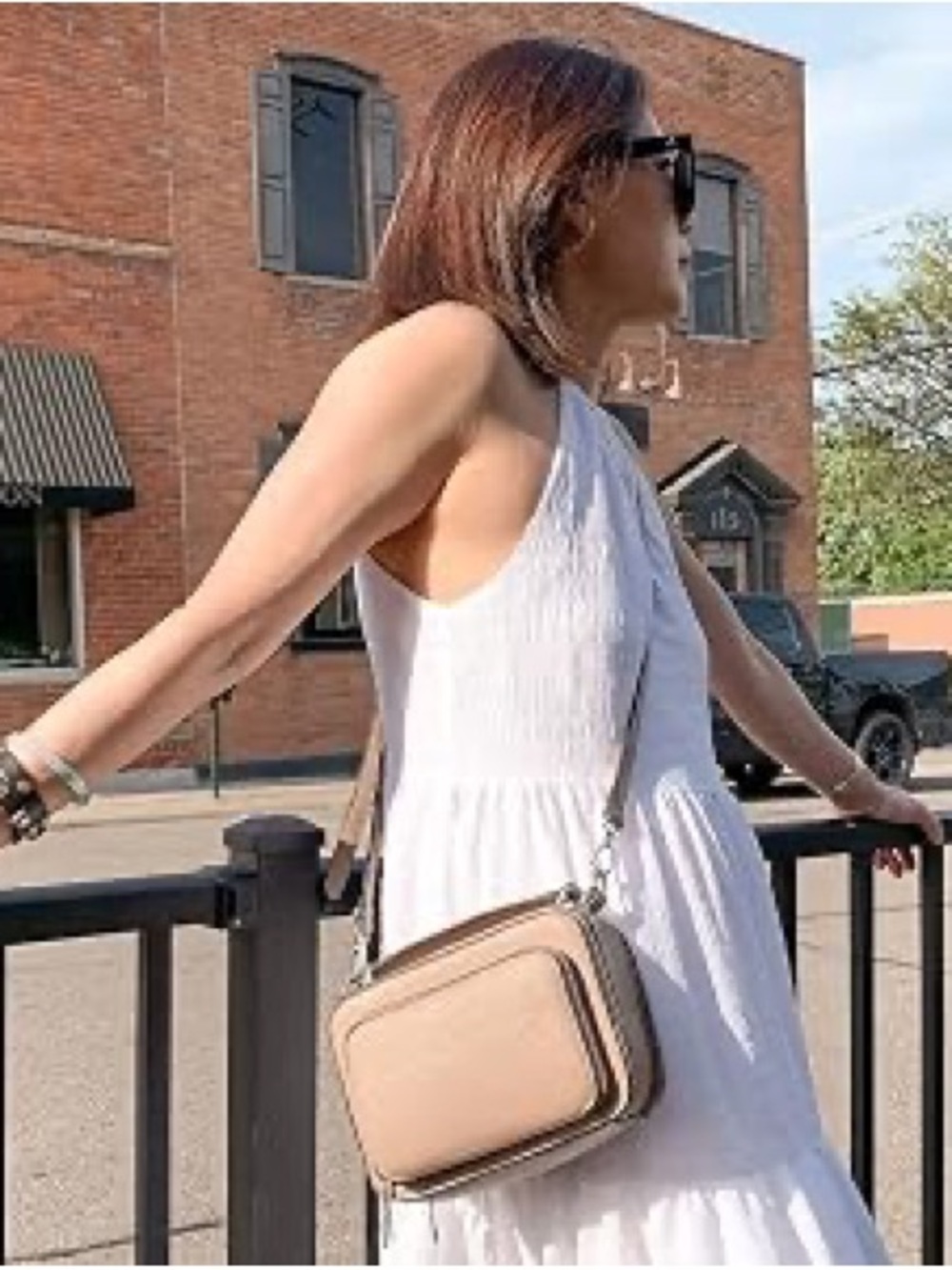 New K.Carroll Kelsey Crossbody Taupe purse w RFDI Protected card slots
